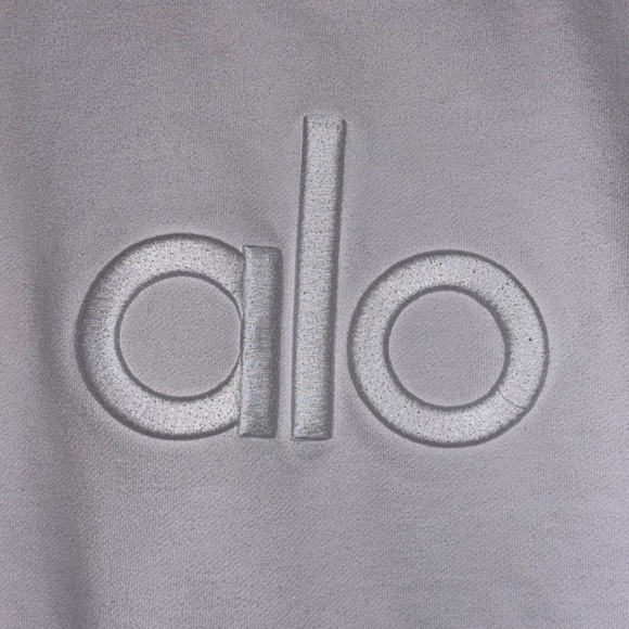 ALO | WHITE RENOWN EMBLEM CREW NECK PULLOVER SWEATSHIRT | M - Picture 4 of 4